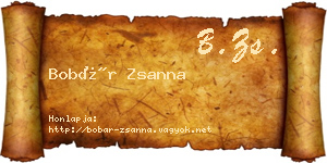 Bobár Zsanna névjegykártya